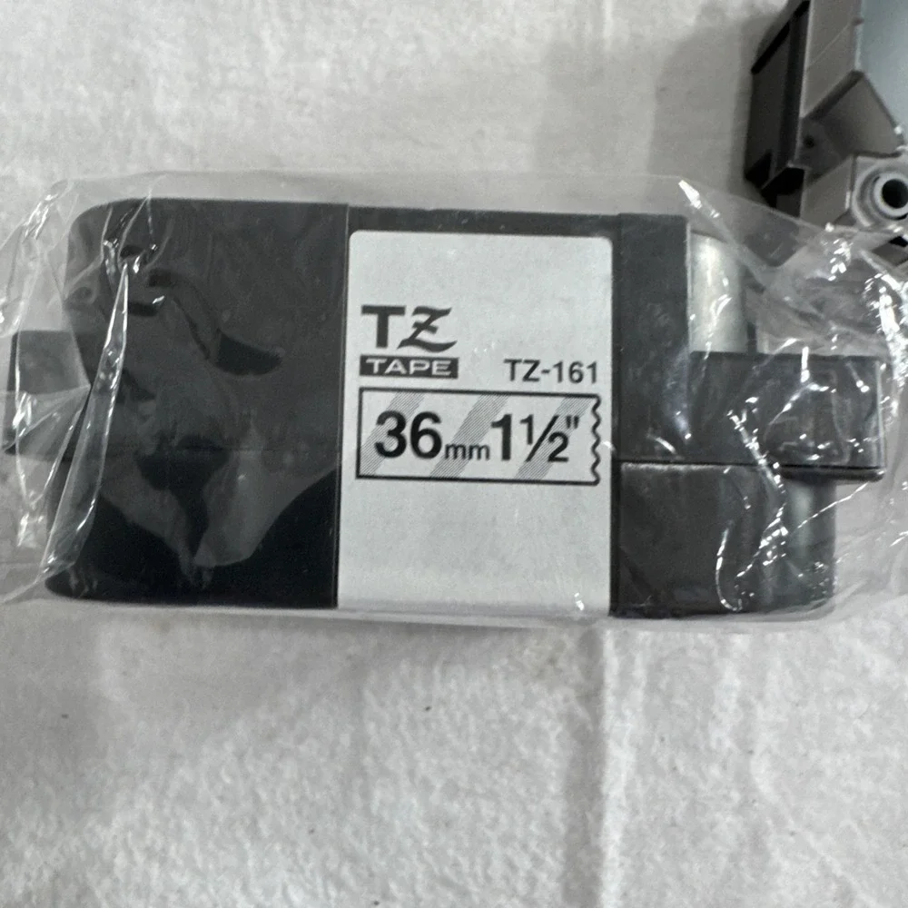 2 Genuine Brother P-touch TZ-161, Black Ink on Clear Label Tape 1.5